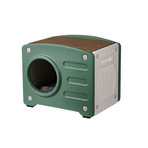 VESTA Σπίτι Γάτας 5.4kg Πλαστικό 56x41.7x46.2cm Πράσινο-Λευκό PETVILLA