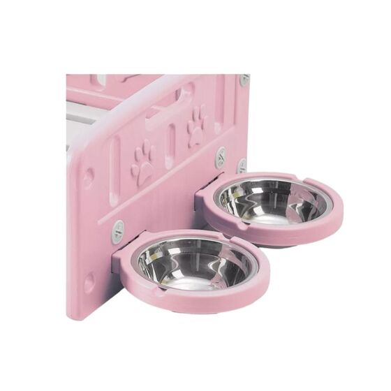 VESTA Κρεβάτι Γάτας 60x46.4x26.3cm με 2 Ταΐστρες Small 3.9kg Ροζ