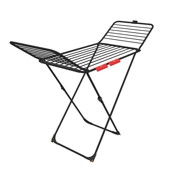 Vileda Απλώστρα Ρούχων Αλουμινίου 173x56x116cm 3φυλλη με Ρόδες Άπλωμα 20m Βάρος 2.82kg Αντοχή 20kg Extra Ultimate Μαύρη DEMI Γερμανίας