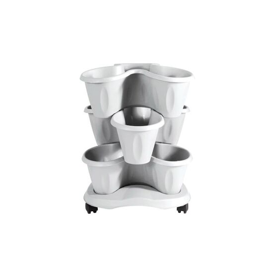 Γλάστρα Σύνθεσης Σετ 3 Τεμαχίων Τριπλή Στοιβαζόμενη Ø51x40cm 18lt Πλαστική Λευκό 1.95kg TRIFOGLIO BAMA Ιταλίας