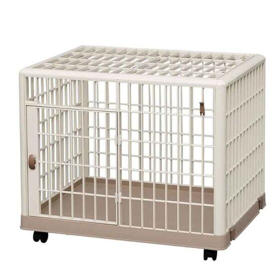 VESTA Κλουβί Περιορισμού και Περίφραξης Κατοικιδίου 96x66x74cm Πλαστικό ABS με Ρόδες 14.2kg PetCage 1 Large/Xlarge Μπεζ