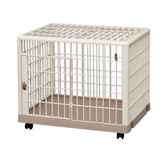 VESTA Κλουβί Περιορισμού και Περίφραξης Κατοικιδίου 81x55.5x62.5cm Πλαστικό ABS με Ρόδες 10.5kg PetCage Medium/Large Μπεζ