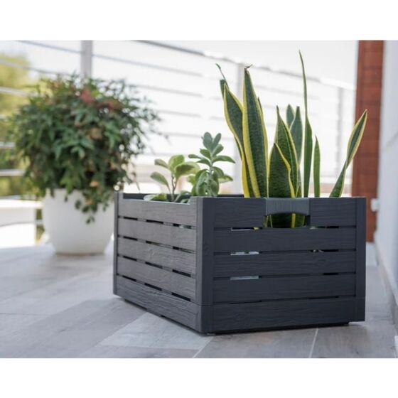 TOOMAX Ιταλίας Τελάρο Πολλαπλών Χρήσεων 59x39x28cm Πτυσσόμενο Χωρητικότητα 50lt Αντοχή 60kg Πλαστικό Όψη Ξύλου 2.37kg Γκρι FLORIDA