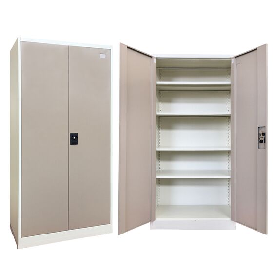 STEELEN Μεταλλική Ντουλάπα 90x45x181cm Πάχους 0.6mm/0.8mm (πάτωμα) Γαλβανιζέ με 4 Ράφια ΧΩΡΙΣ ΠΟΔΙΑ - 5 Αποθηκευτικοί Χώροι Taupe-Μπεζ