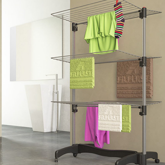 Απλώστρα Ρούχων 79x73x137cm 40m Άπλωμα Τηλεσκοπική Αλουμινίου με Ρόδες Βάρος 6.4kg TELESCOPIC 40PLUS Filplast Ιταλίας