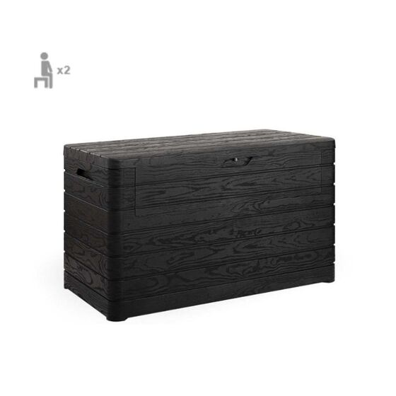 TOOMAX Ιταλίας Πλαστικό Μπαούλο Αποθήκευσης 270lt 117.5x45x56cm MASSIF  Καπάκι-Κάθισμα 2 Ατόμων BRAVO 270LT ANTHRACITE