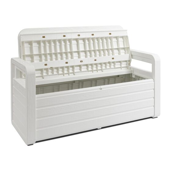 TOOMAX Ιταλίας Παγκάκι 2 Ατόμων/Μπαούλο Αποθήκευσης 270Lt 132.5x58x89cm Πλαστικό 16kg UV RESISTANT Λευκό PANCHINA FOREVERSPRING