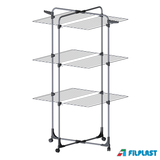 FILPLAST Απλώστρα Τηλεσκοπική 72x72x136cm 3 Επιπέδων Μεταλλική Τροχήλατη 34m Άπλωμα Βάρος 4.7kg MAGNETIC 34 Ιταλίας