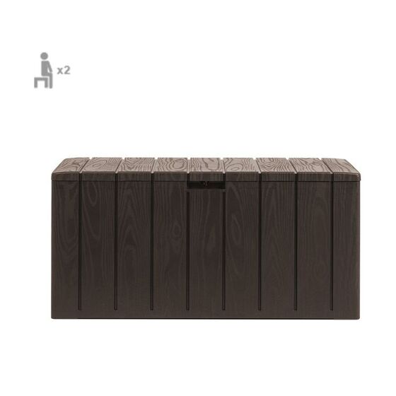 TOOMAX Ιταλίας Πλαστικό Μπαούλο Αποθήκευσης 270lt 6.6kg 117.5x45x56cm MASSIF Καπάκι-Κάθισμα 2 Ατόμων BRAVO 270L Brown