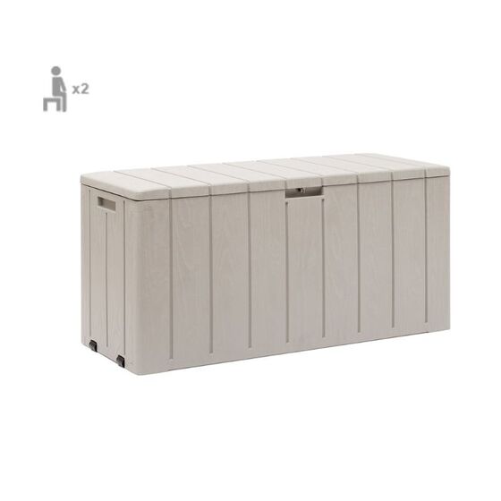 TOOMAX Ιταλίας Πλαστικό Μπαούλο Αποθήκευσης 270lt 6.6kg 117.5x45x56cm MASSIF Καπάκι-Κάθισμα 2 Ατόμων BRAVO 270L Warm Grey