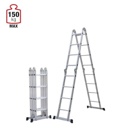 VESTA Πολυμορφική Σκάλα Αλουμινίου 4Χ4 MAX Ύψος 4.64m MAX Αντοχή 150kg Πιστοποίηση EN131