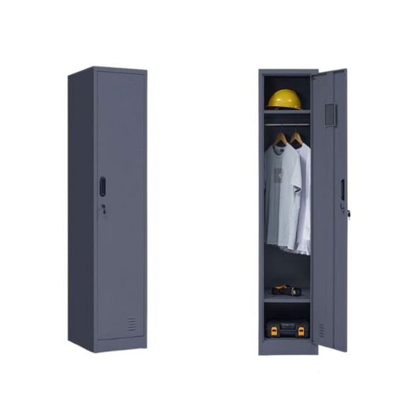 STEELEN Μεταλλική Ντουλάπα-Φοριαμός (Locker) 38x45x181cm Μονόφυλλη 23.5kg Πάχος 0.4mm Ανθρακί 2 Ράφια- 3 Αποθηκευτικοί Χώροι ΧΩΡΙΣ ΠΟΔΙΑ