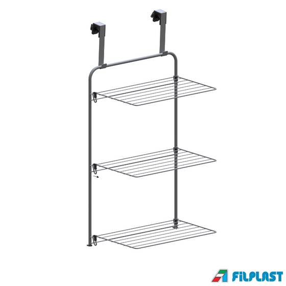 FILPLAST Απλώστρα Πόρτας 53.5x34x106cm Μεταλλική 3 Επιπέδων 11m Άπλωμα Βάρος 2.2kg Tulipano 11 Plus Ιταλία