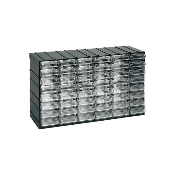 Artplast Ιταλίας Συρταριέρα Εργαλειοθήκη Organiser 38.2x14.8x23cm με 48 Διάφανα Συρτάρια Μαύρο 601T