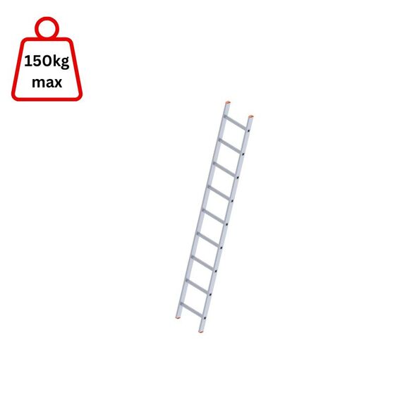 Σκάλα Αλουμινίου 1x9 Σκαλιά Επαγγελματική 254cm Μονή 3.8kg Αντοχή 150kg