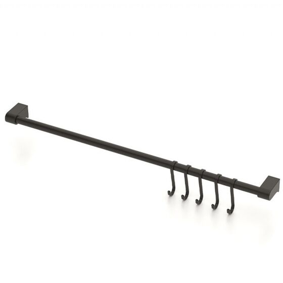 TEKNO-TEL Ράγα Κουζίνας Μήκος 40cm Ø16cm Επιχρωμιωμένο Ατσάλι Μαύρο Matt