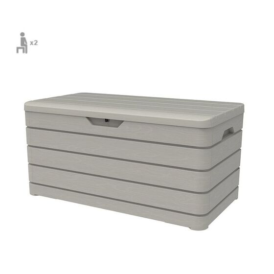 TOOMAX Ιταλίας Πλαστικό Μπαούλο 500lt 12kg 130x65x64cm MASSIF Καπάκι-Κάθισμα 2 Ατόμων DOLOMITI 500L Warm Grey