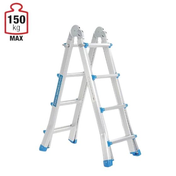 VESTA Σκάλα Αλουμινίου Επαγγελματική 4x4 Σκαλιά Multiuse Μέγιστο Ύψος 398 εκατοστά Αντοχή 150kg Βάρος 9.9kg με Πιστοποίηση EN131