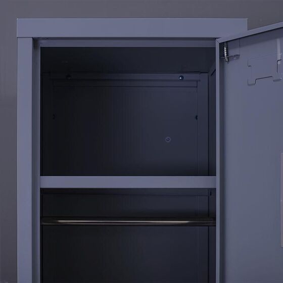 STEELEN Μεταλλική Ντουλάπα-Φοριαμός (Locker) 38x45x181cm Μονόφυλλη 23.5kg Πάχος 0.4mm Ανθρακί 2 Ράφια- 3 Αποθηκευτικοί Χώροι ΧΩΡΙΣ ΠΟΔΙΑ