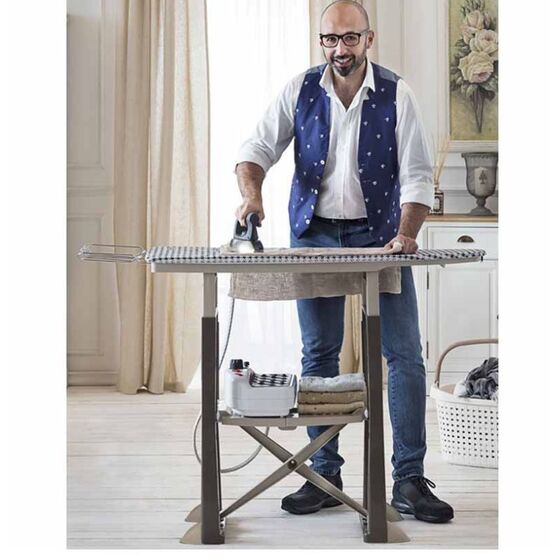 BAMA ITALY Σιδερώστρα Ατμού-Boiler 40x19x113cm Πλαστική 7.4kg με Ράφι και Ρυθμιζόμενο Ύψος Καφέ-Μπεζ TREND