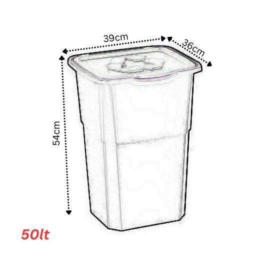 Σετ 3 Κάδοι Ανακύκλωσης 50lt (x3) Πλαστικοί για Επαγγελματική ή Οικιακή Χρήση 39x36x54cm (x3) Eco 3 Πράσινο/Κίτρινο/Μπλε Καπάκι DEA HOME ITALY Μαύρο