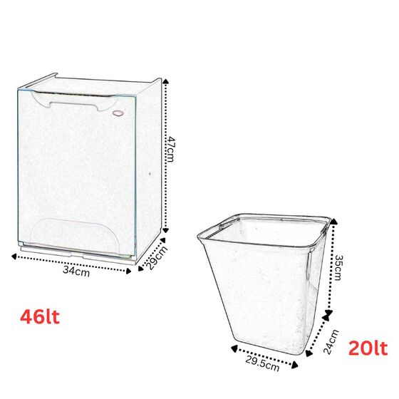 ARTPLAST Ιταλίας Κάδος Ανακύκλωσης Απορριμμάτων Κουζίνας 34x29x47cm 46+20lt Πλαστικός Πράσινο