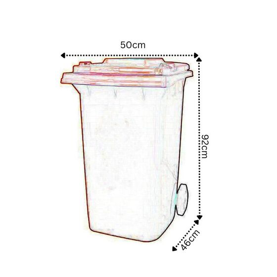 Κάδος Σκουπιδιών με Ρόδες 80lt 50x46x92cm Πλαστικός ΒΑΡΕΟΥ ΤΥΠΟΥ 7.5kg με Χειρολαβή Επαγγελματικός/Κήπου Καφέ ICS Ιταλίας