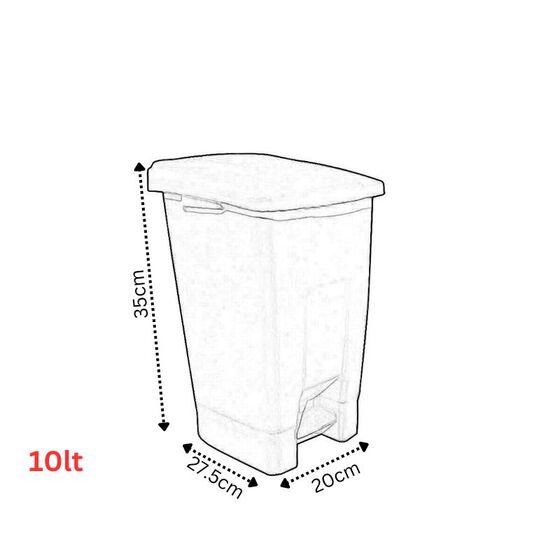 Κάδος Απορριμμάτων 10lt με Πεντάλ 20x27.5x35cm Πλαστικός Ασημί