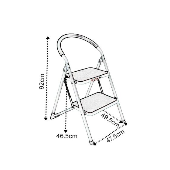 VESTA Σκαλοσκαμπό Μεταλλικό 2 Σκαλιά DELUXE