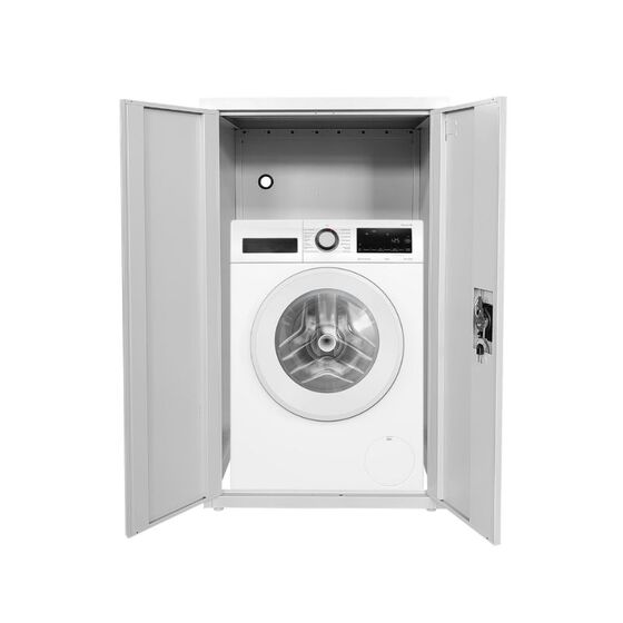 STEELEN Μεταλλική Ντουλάπα Πλυντηρίου/Στεγνωτηρίου 70x70x130cm Πάχους 0.6mm Γαλβανιζέ με Ρυθμιζόμενα Πόδια-Χωρίς Πάτωμα