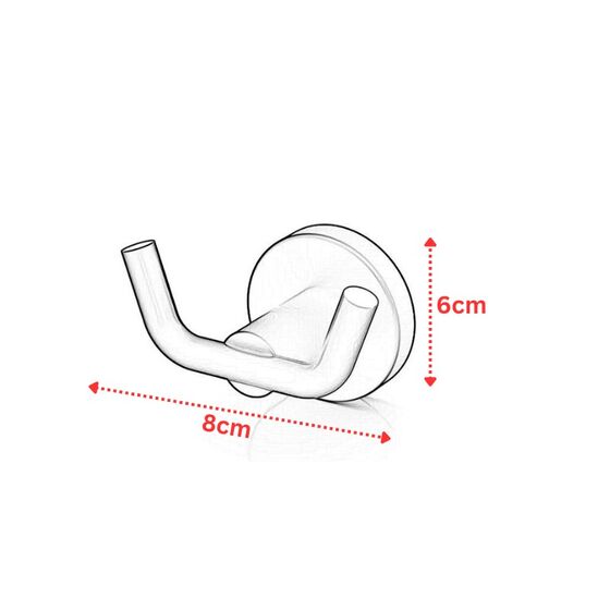 TEKNO-TEL Άγκιστρο-Κρεμάστρα 2 Θέσεων Μπάνιου 8x5x6cm Αλουμινίου Επιτοίχια με Βίδες Satin