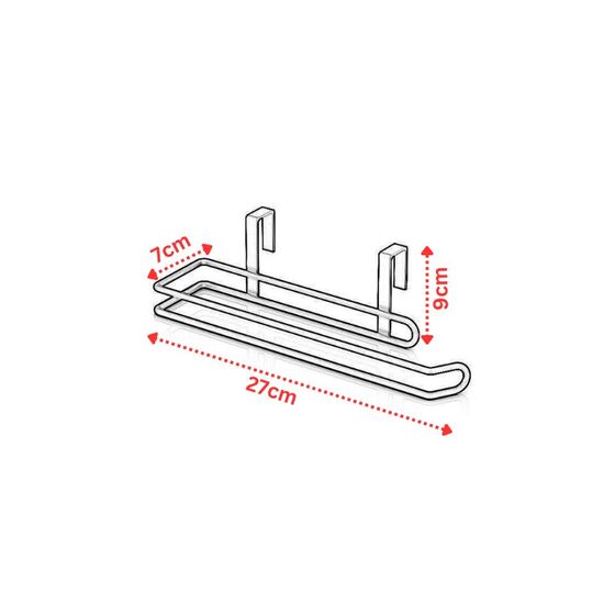 TEKNO-TEL Κρεμάστρα Ντουλαπιού Κουζίνας 27x7x9cm Πολυχρηστική Επιχρωμιωμένο Ατσάλι Μαύρη