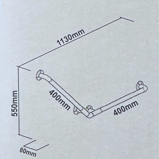 PRIMANOVA Χειρολαβή Μπάνιου 113x8x55cm Αλουμίνιο-Πλαστικό Μέγιστη Αντοχή 120kg Βάρος 1.1kg Λευκή