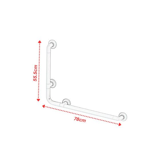 Χειρολαβή Μπάνιου 78x8x55.5cm Αλουμίνιο-Πλαστικό Μέγιστη Αντοχή 120kg Βάρος 1.10kg Λευκή