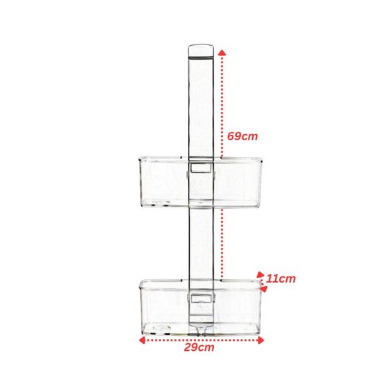 Ραφιέρα Μπάνιου 2όροφη 29x11x69cm 0.84kg Αλουμίνιο-Πλαστικό