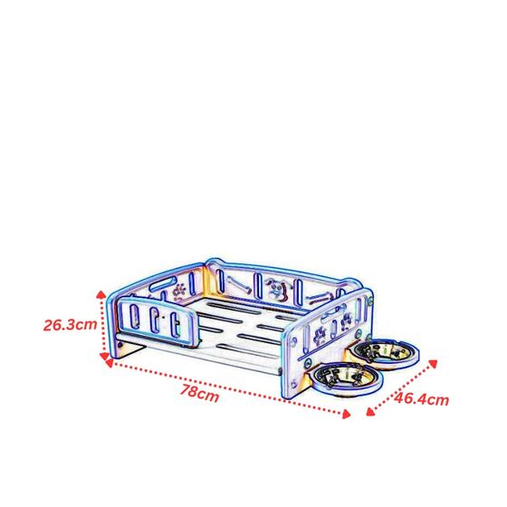 VESTA Κρεβάτι Γάτας 60x46.4x26.3cm με 2 Ταΐστρες Small 3.9kg Ροζ