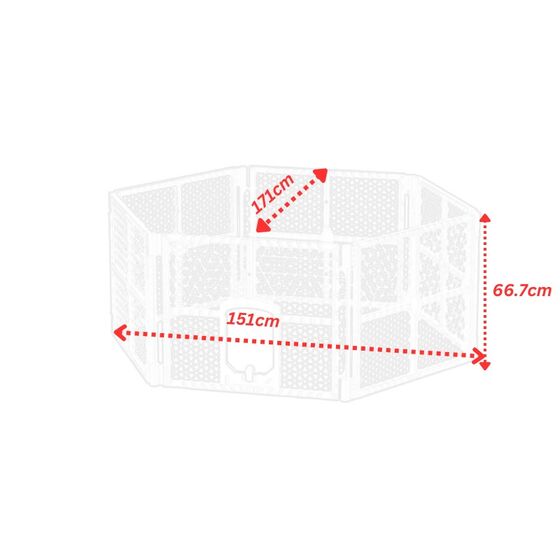 VESTA Πάρκο Περιορισμού και Περίφραξης Κατοικιδίου  151x171x66.7cm Πλαστικό 8.26kg Hexahedral Καφέ