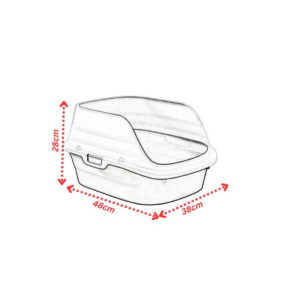 VESTA Τουαλέτα Γάτας Ανοικτή 38x48x29.5cm Πλαστική με Φτυαράκι 0,64kg  Λευκό - Γκρι