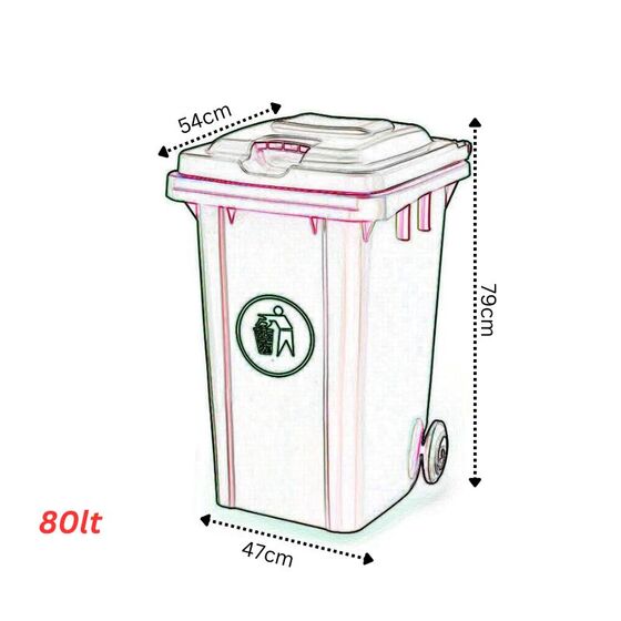 VESTA Κάδος Απορριμάτων 80lt 47x54x79cm Πλαστικός ΒΑΡΕΟΥ ΤΥΠΟΥ 6.95kg Επαγγελματικός/Οικιακός-Κήπου Μπλε