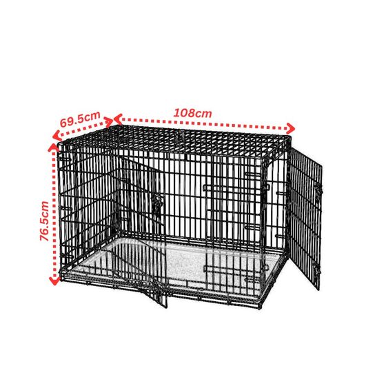 VESTA Συρμάτινο Κλουβί Περιορισμού και Περίφραξης Crate XLARGE 108x69x76.5cm 12.5kg Μεταλλικό - Πλαστικό Μαύρο