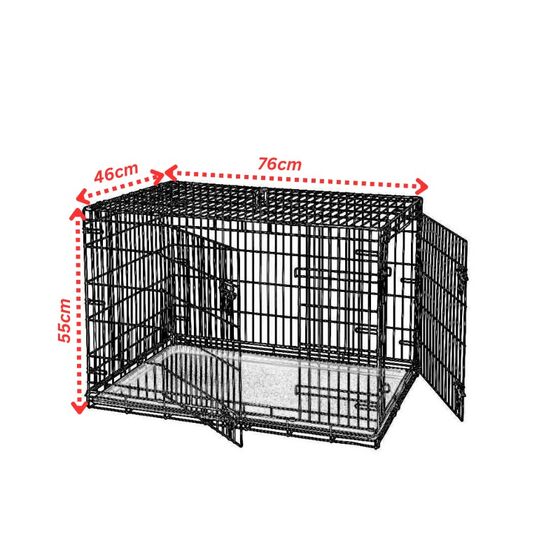 VESTA Συρμάτινο Κλουβί Περιορισμού και Περίφραξης Crate Medium 76x46x55cm 7kg Μεταλλικό - Πλαστικό Μαύρο