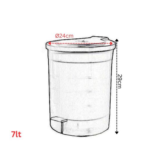 Κάδος Μπάνιου Πλαστικός με Πεντάλ 7lt Στρογγυλός Ø24x29cm Ροζ