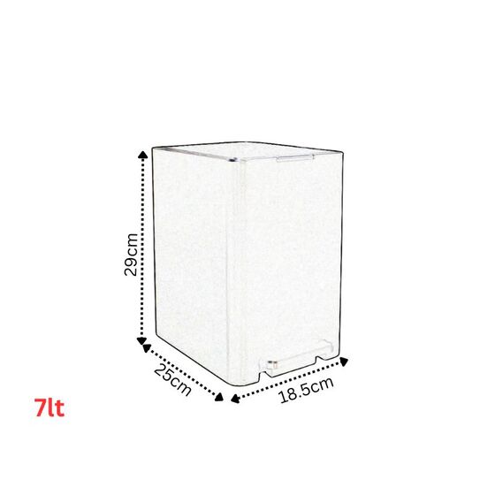 Κάδος Μπάνιου με Πεντάλ 13.5lt 18.5x25x29cm με Εσωτερικό Κάδο 7lt 0.82kg Πλαστικό SOFT CLOSE Μαύρο Ελλάδας