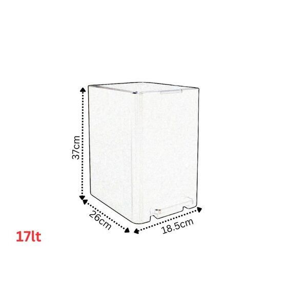 Κάδος Μπάνιου με Πεντάλ 17lt 18.5x26x37cm με Εσωτερικό Κάδο 10lt 1.04kg Πλαστικό SOFT CLOSE Γκρι Τιτανίου Ελλάδας