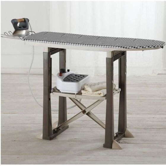 BAMA ITALY Σιδερώστρα Ατμού-Boiler 40x19x113cm Πλαστική 7.4kg με Ράφι και Ρυθμιζόμενο Ύψος Καφέ-Μπεζ TREND