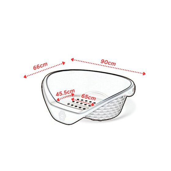 Κρεβάτι Σκύλου-Γάτας 90x66x30cm RATTAN με Σύστημα Αερισμού Καφέ BAMA Ιταλίας