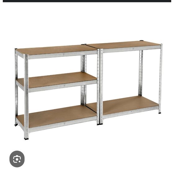 VESTA Μεταλλική Γαλβανιζέ Ραφιέρα Dexion 5όροφη 120x50x180cm με Μοριοσανίδες Πάχους 4mm 15.5kg Πάχος Δοκών 0.7mm MAX Αντοχή 875kg (175kg / Ράφι)