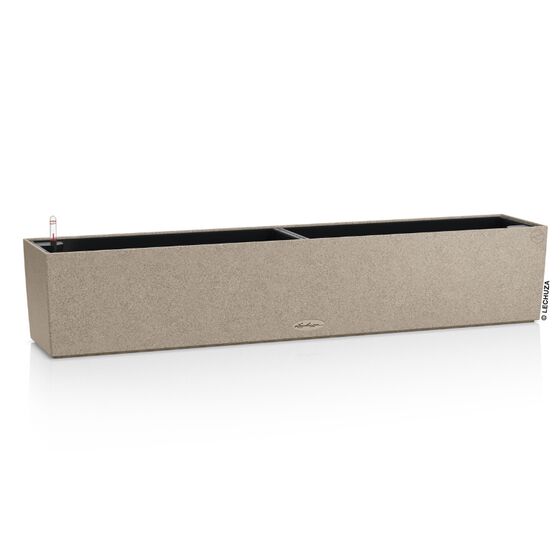 LECHUZA Balconera Stone 100 Ζαρντινιέρα 100x19x19cm Αυτοποτιζόμενη με Δοχείο Φύτευσης Sand Beige Γερμανίας