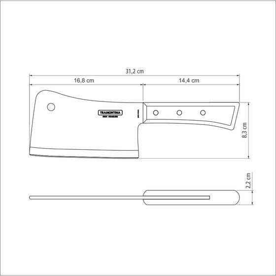 TRAMONTINA Μπαλτάς Κουζίνας με Λεπίδα 16.8cm Ξύλινη Χειρολαβή Traditional
