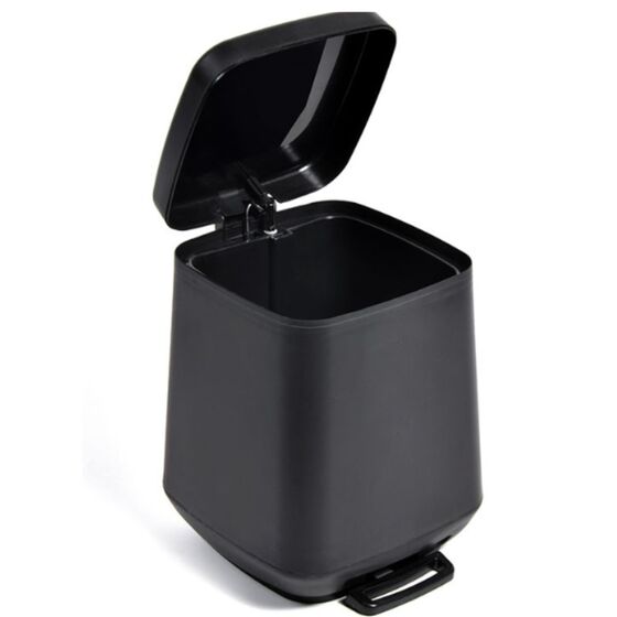 Κάδος Μπάνιου με Πεντάλ 7lt 24x26x31.2cm με Εσωτερικό Κάδο 1.01kg Πλαστικό SOFT CLOSE Μαύρο Ελλάδας